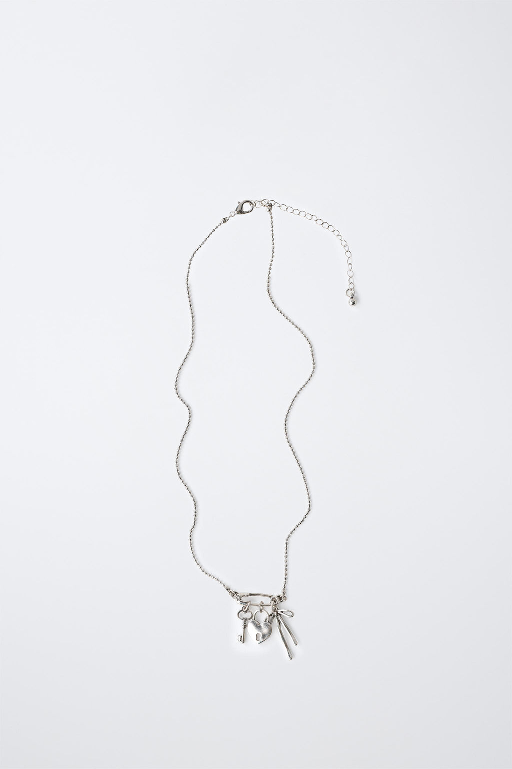COLLAR COLGANTES LLAVE, LAZO Y CANDADO / Plata - Zara фото 4
