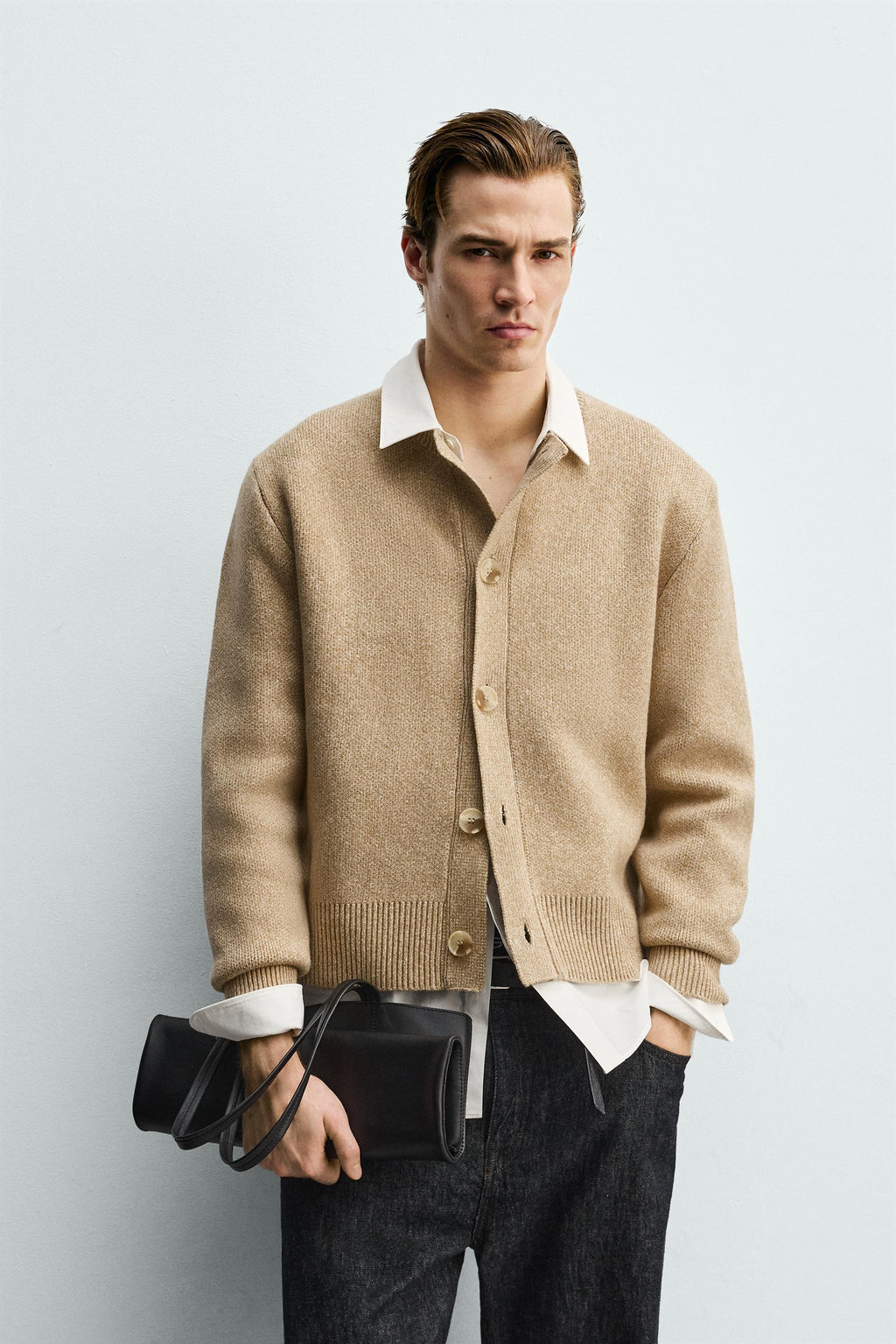 TEXTURED RELAXED FIT CARDIGAN - Zara фото 12