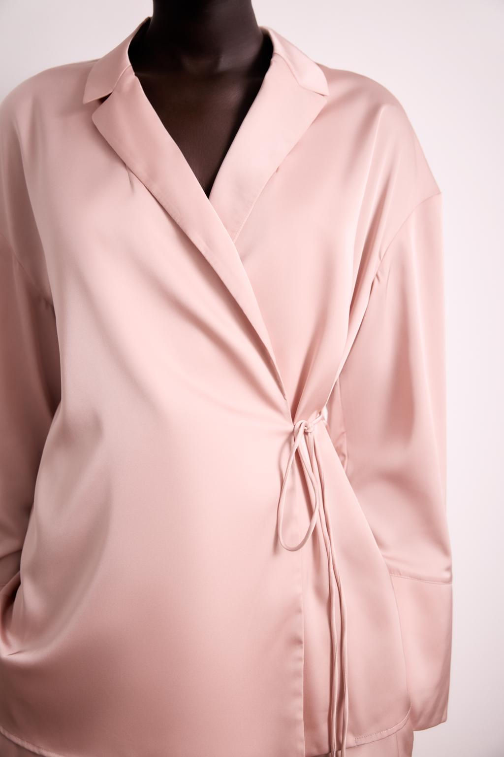 SATIN CROSSOVER PYJAMA SHIRT - Zara фото 2