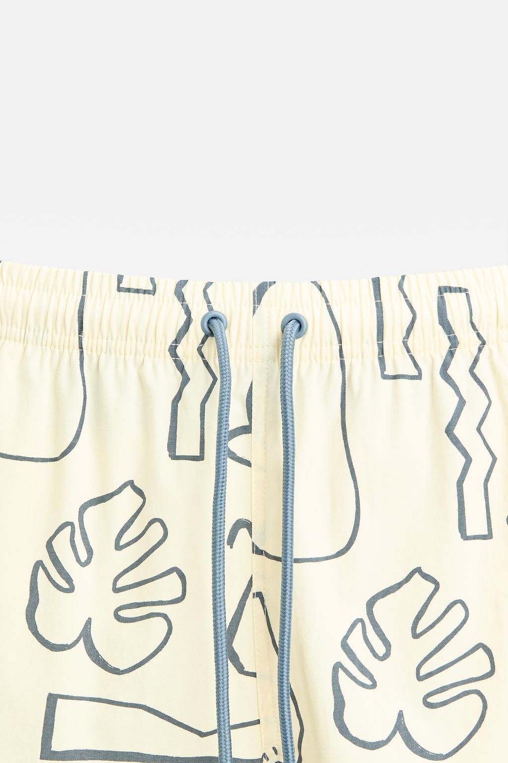 LONG SWIMMING TRUNKS WITH OBJECT PRINT - Zara фото 3