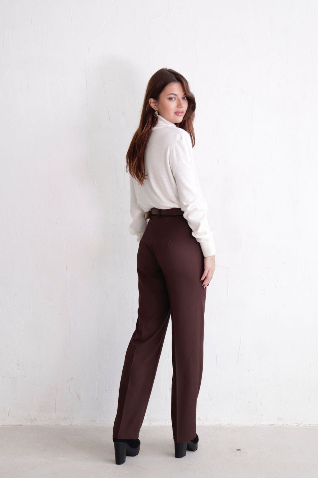 10959 Брюки со стрелками кофейные - Martichelli фото 4