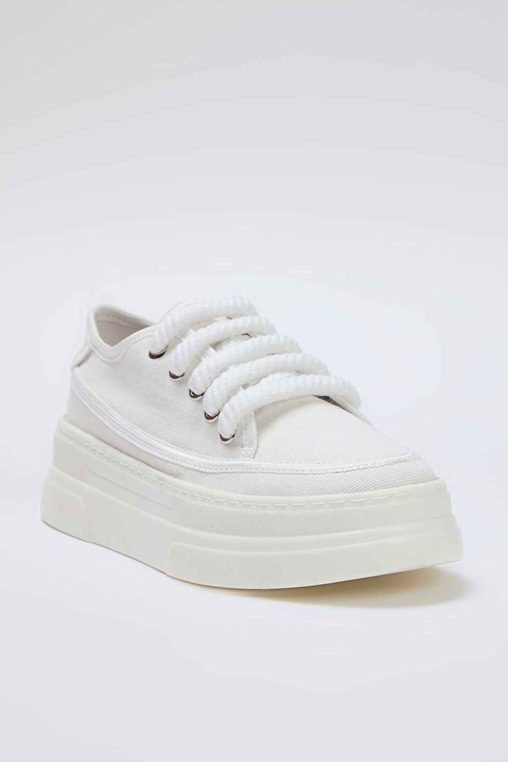 Trendyol Shoes Siyah Kanvas Bagc?kl? Yuksek Taban Kad?n Retro Spor Ayakkab? TAKSS25SN00010 - Trendyolmilla фото 7