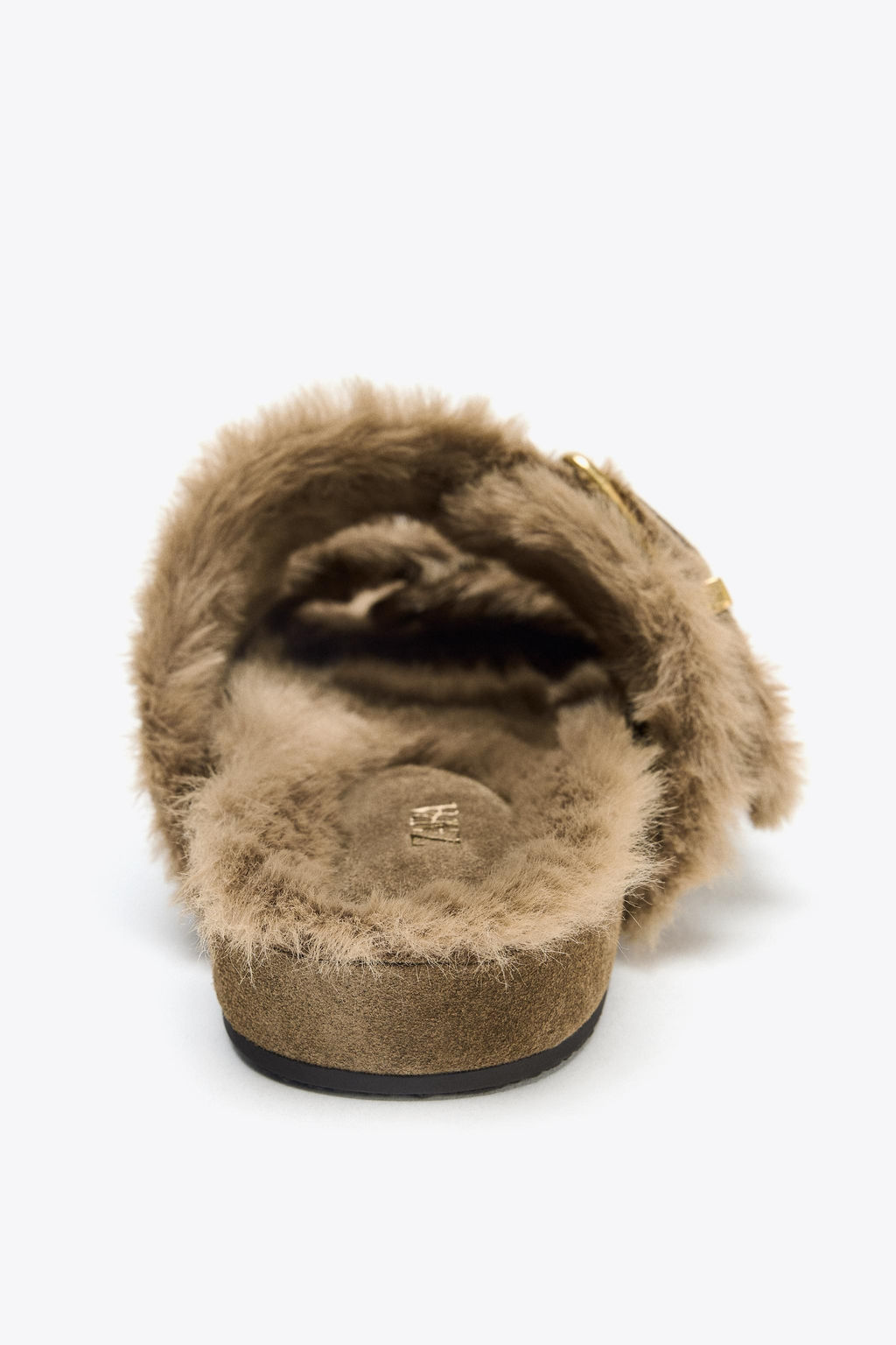 BUCKLED FLAT SHEEPSKIN SANDALS - Zara фото 5