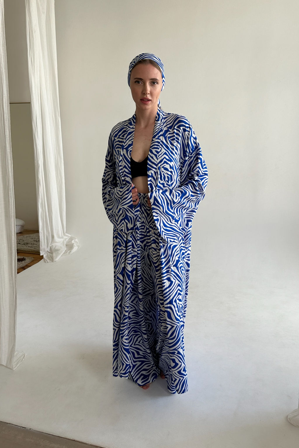 Кимоно BEACH069/02/Белый, синий - M&G all natural фото 8