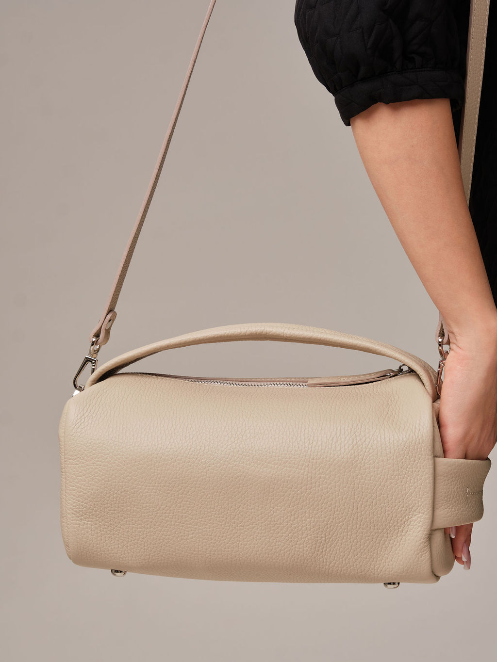 Кожаная сумка Solea DBR 31365 бежевая пудра  фото 6