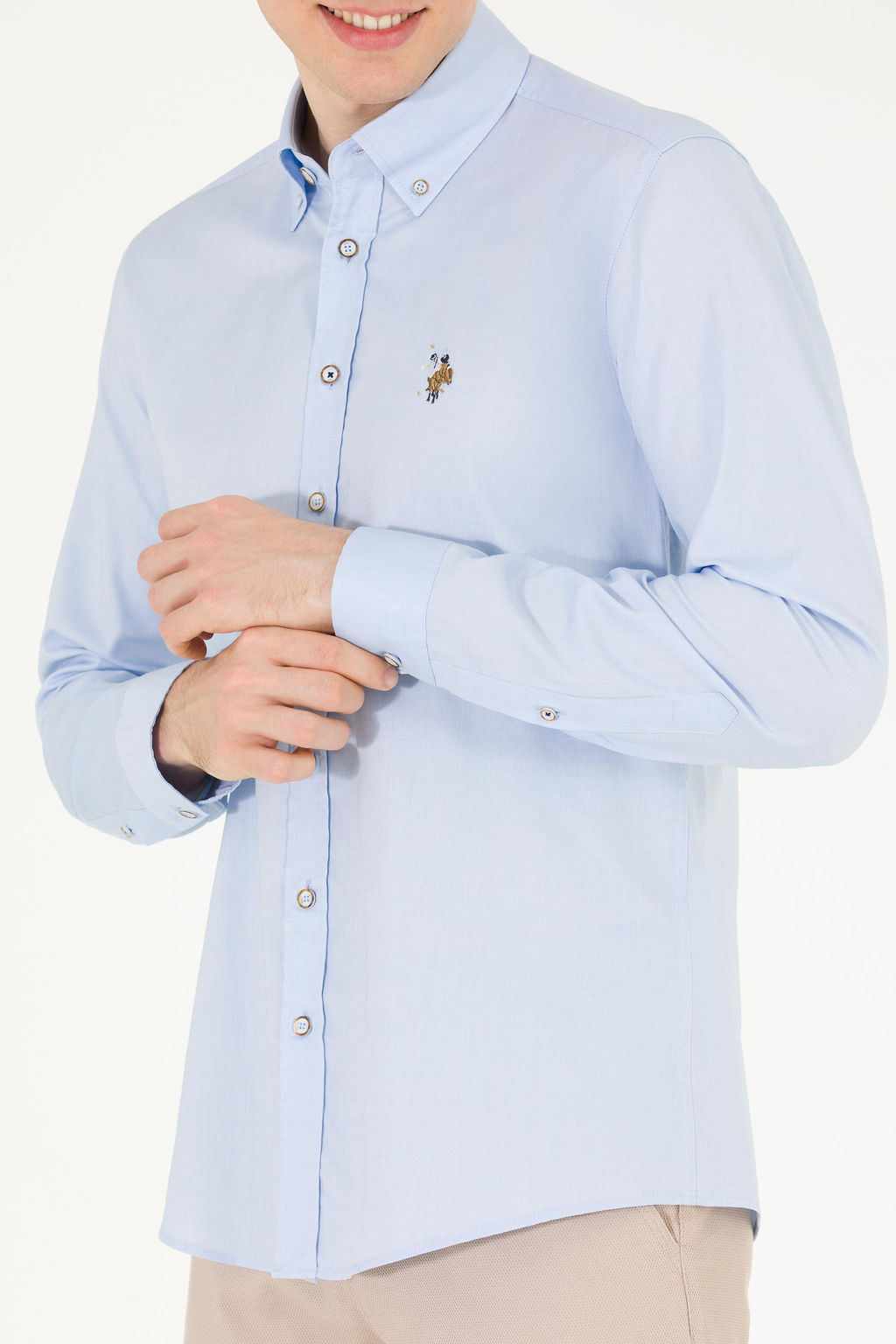 Рубашка мужская голубая Uzunkol Basic - U.s. polo assn фото 20