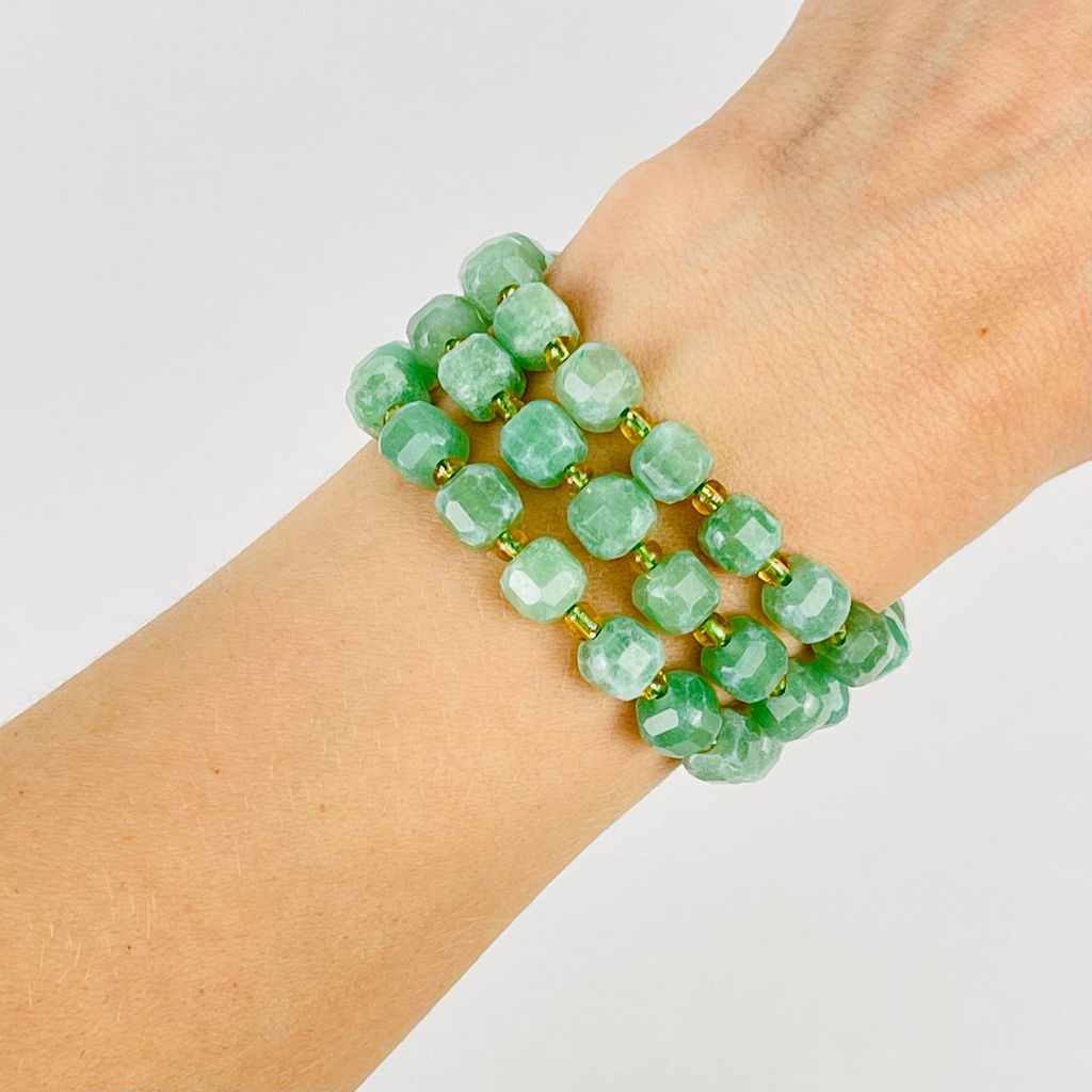 Бусины для украшений из Авантюрина (40 бусин) 37 см