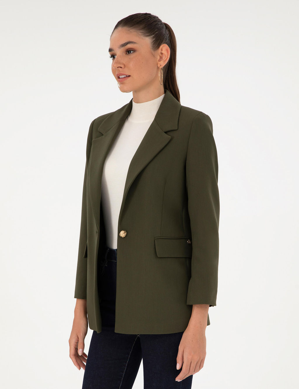 Haki Comfort Fit Ceket