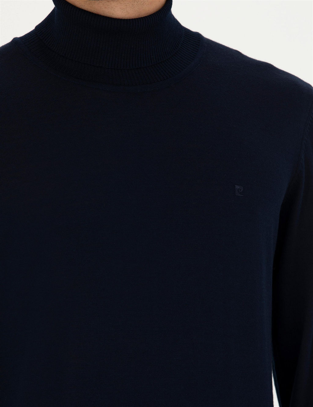 Lacivert Slim Fit Bal_k__ Yaka Y_n Kar___ml_ Basic Triko Kazak - Pierre cardin фото 7
