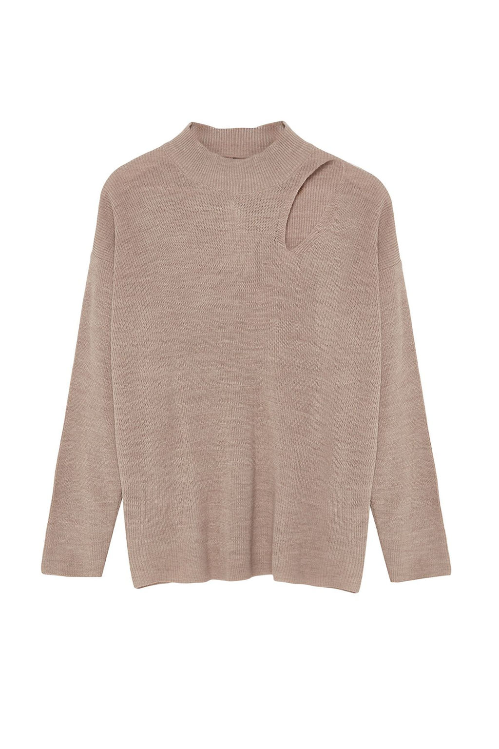 Vizon Genis Kal?p Pencere/Cut Out Triko Kazak TWOAW24KZ00342 - Trendyolmilla фото 6