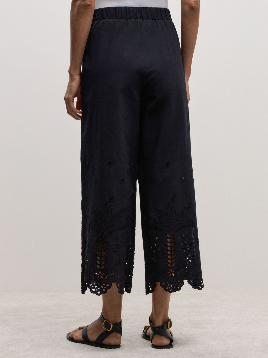 Брюки-кюлоты из хлопка с вышивкой / Zarina  фото 5