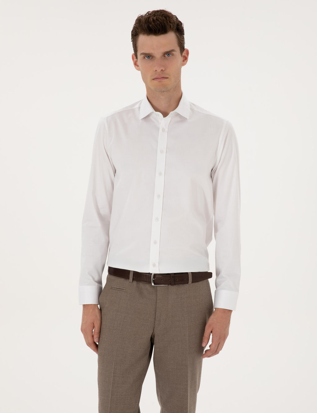 Beyaz Likral_ Kolay _t_lenebilir Ex. Slim Fit Basic G_mlek - Pierre cardin фото 3