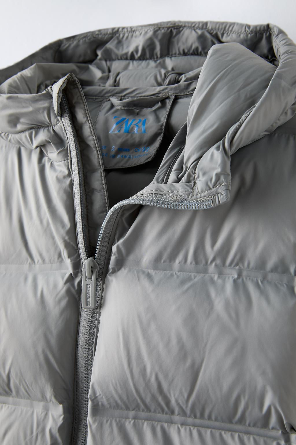 WATER-REPELLENT HOODED PUFFER JACKET - Zara фото 15