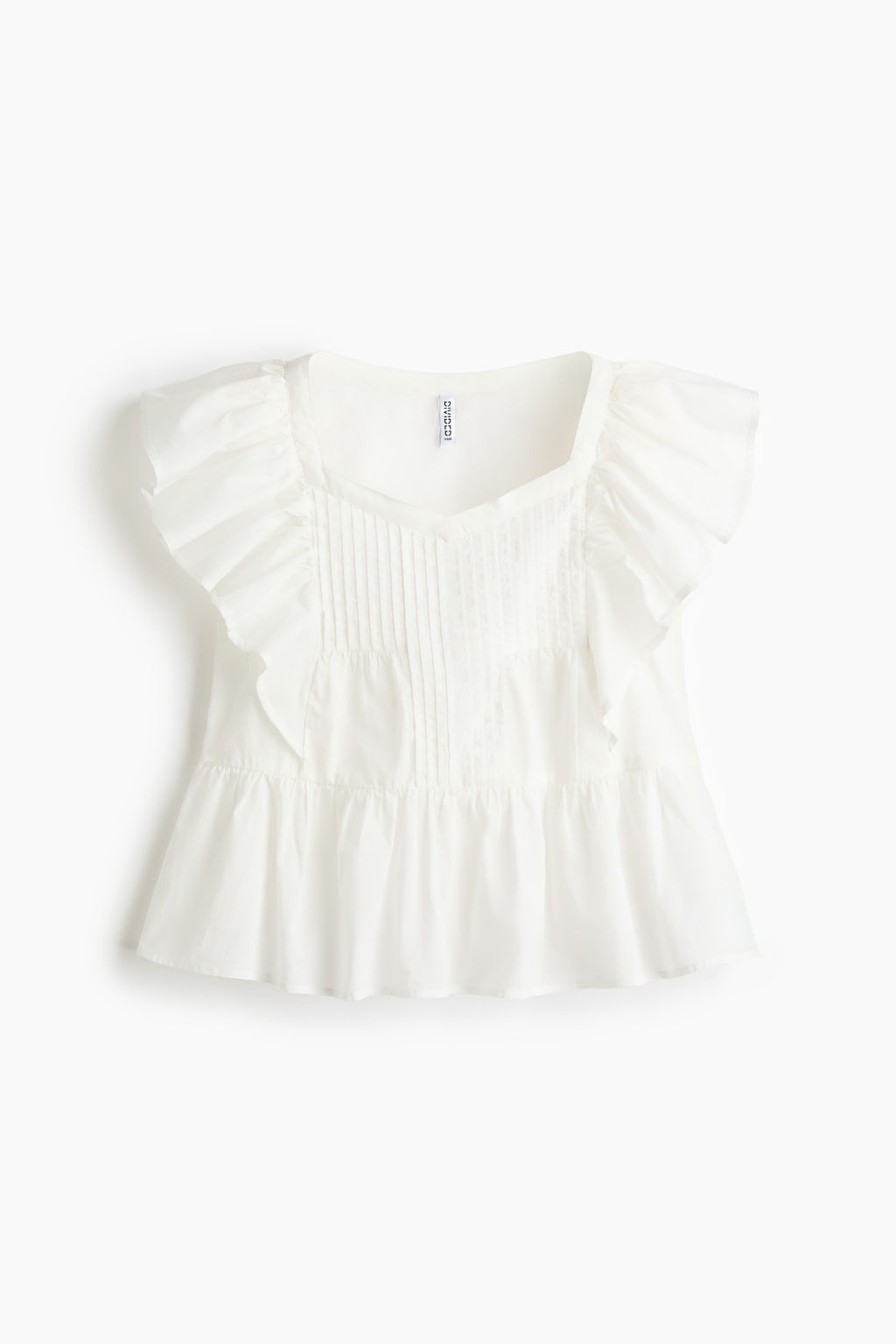 Frill-trimmed cotton top - H&m фото 3
