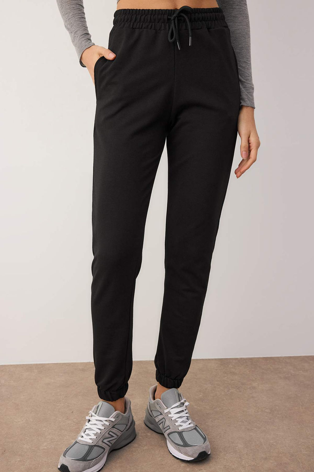 Siyah Basic Jogger Ince Orme Esofman Alt? Pantolon TWOAW21EA0194