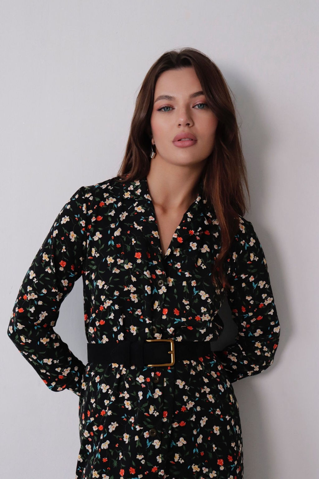 Платье-рубашка с английским воротником принт - Martichelli фото 214