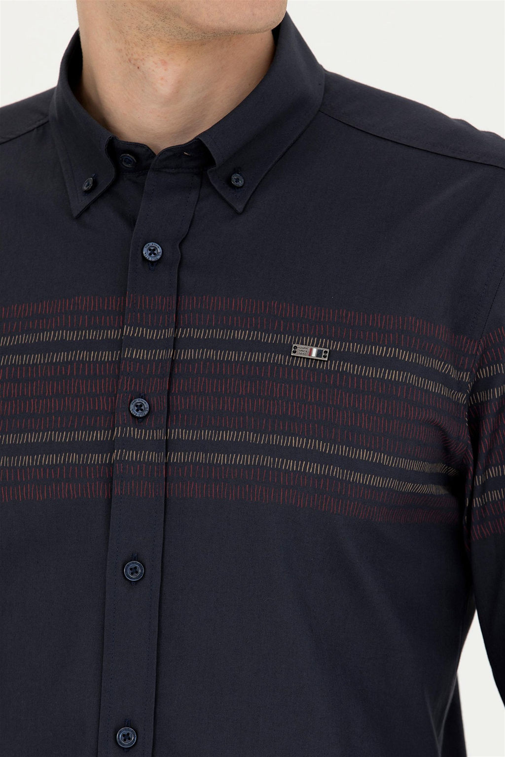 Мужская темно-синяя рубашка с длинным рукавом - U.s. polo assn фото 7