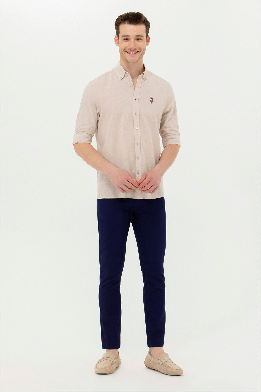 Мужские темно-синие брюки из плотной ткани - U.s. polo assn фото 3