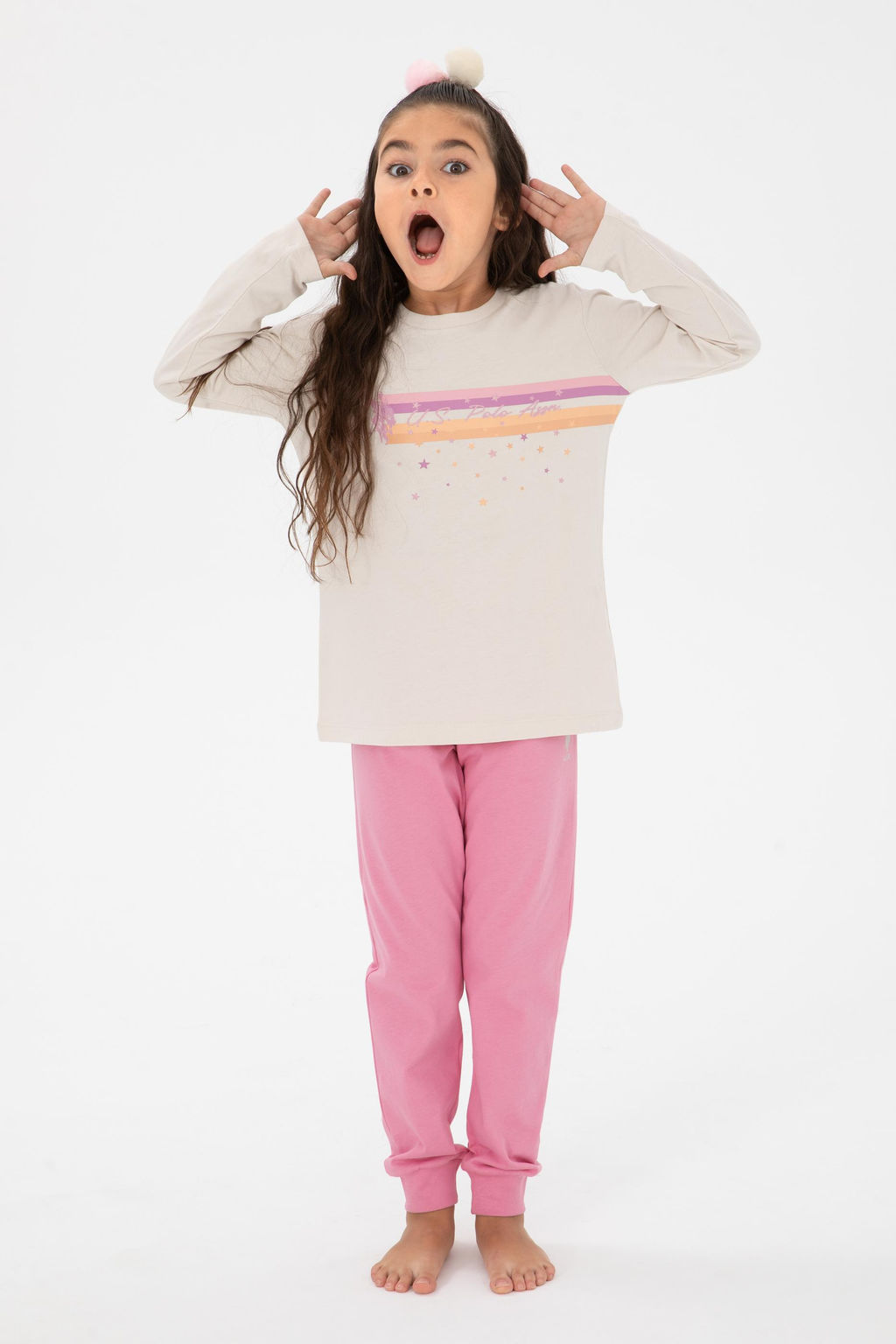 Бежевый пижамный комплект для девочки Неожиданная скидка в корзине - U.s. polo assn фото 8