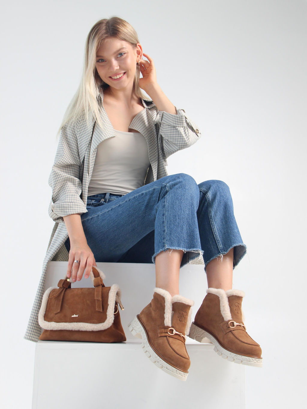 Ботинки 307. PODYUM141 be.светло коричневый замша/Шерсть