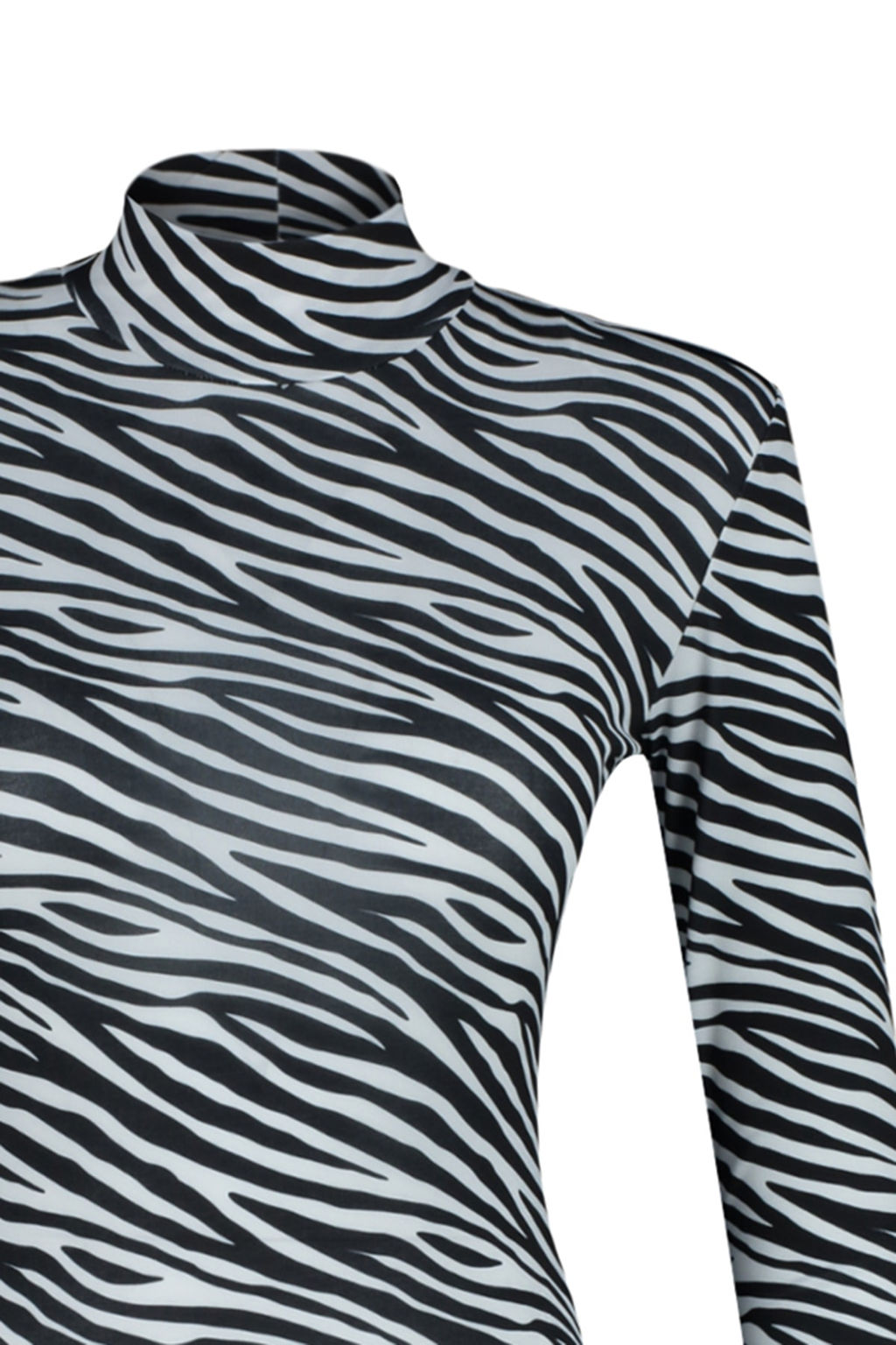 TRENDYOLMILLA Siyah Zebra Desenli Vatkal? Fitted/Vucuda Oturan Esnek C?tc?tl? Orme Body TWOSS20BD0003  фото 7