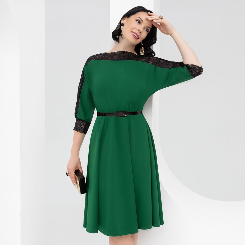 Платье Парижский десерт (изумруд с ремешком) - Charutti фото 8