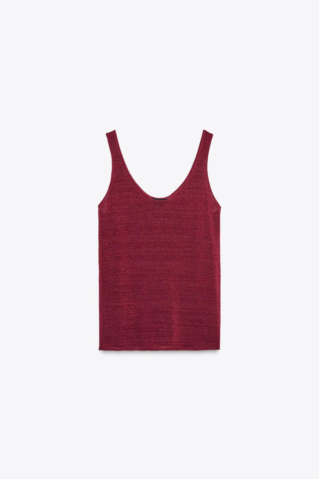 LINEN BLEND KNIT TOP - Zara фото 13