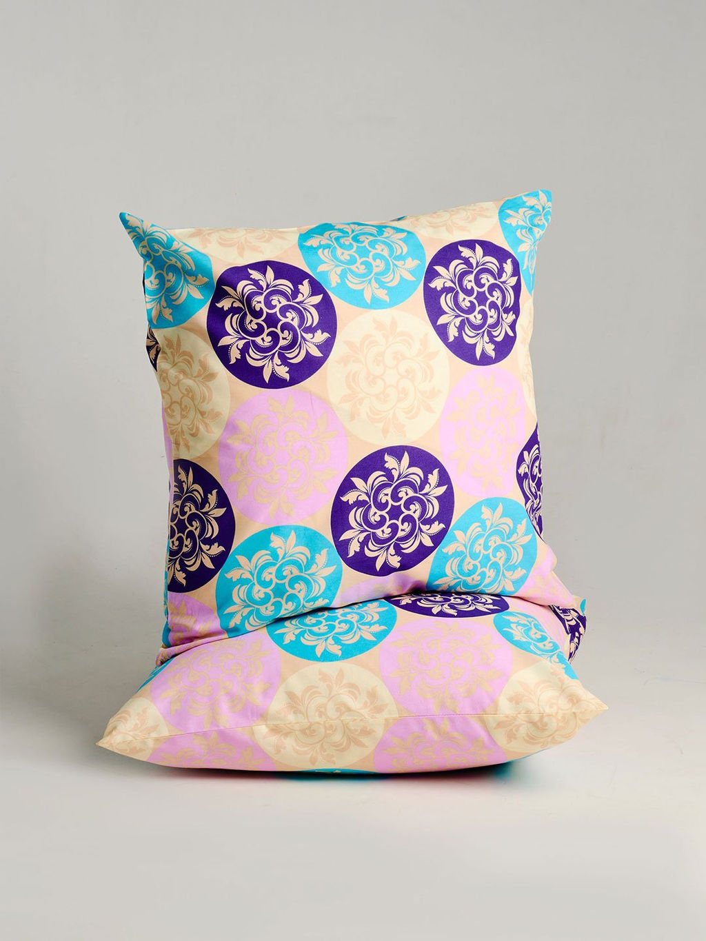 Комплект наволочек поплин - Медальоны, цвет синий фиолет 70х70/Наволочка 70х70 - 2 шт.