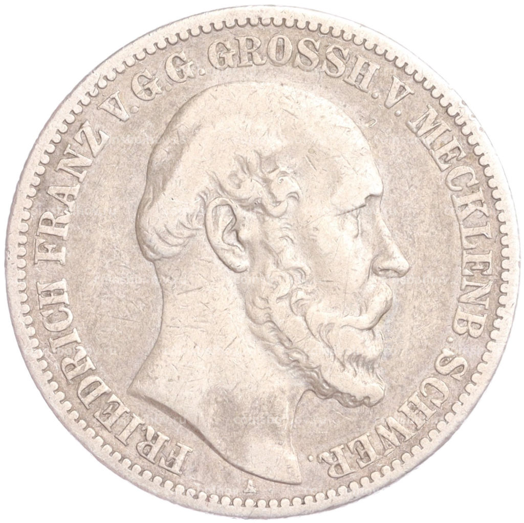 2 марки 1876 года A Германия (Мекленбург-Шверин)