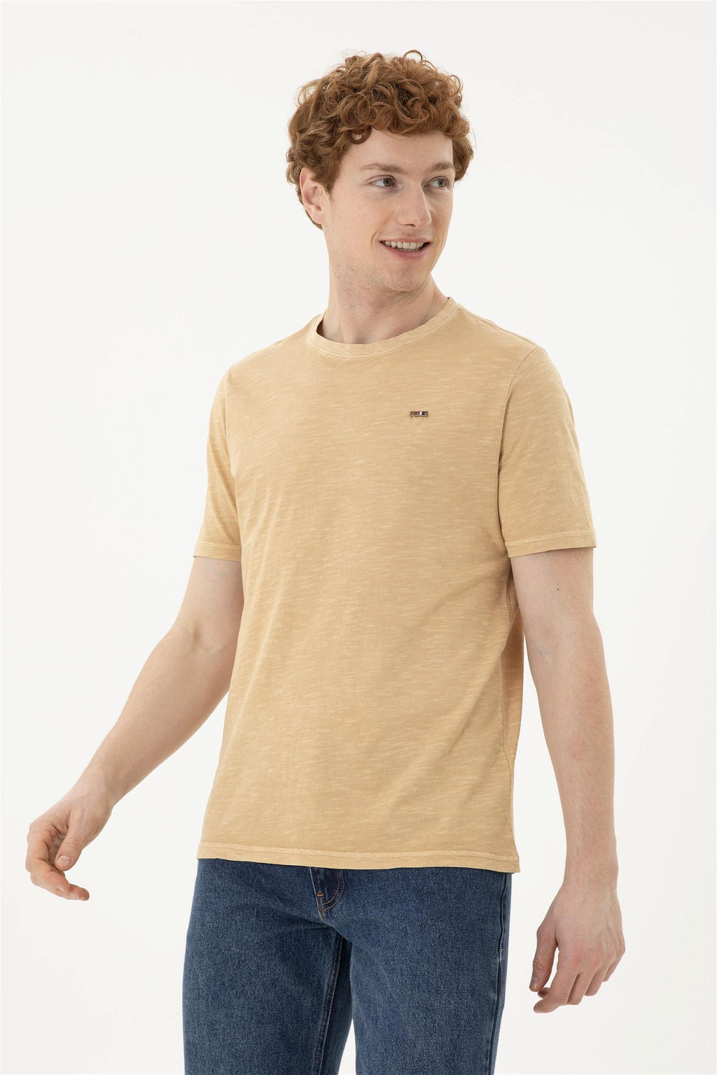 Мужская базовая футболка цвета Camel Неожиданная скидка в корзине - U.s. polo assn фото 3
