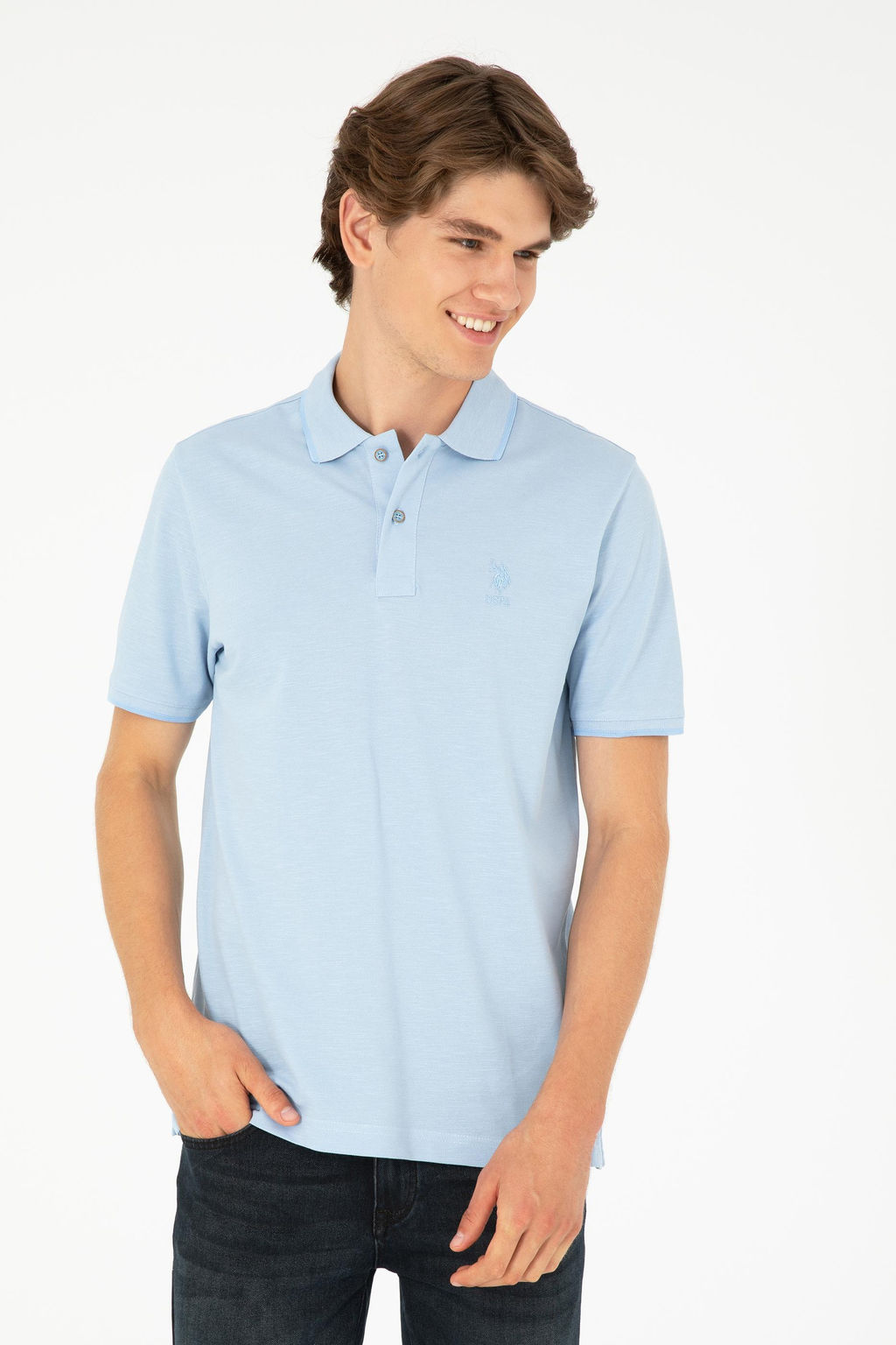 Мужская голубая футболка Неожиданная скидка в корзине