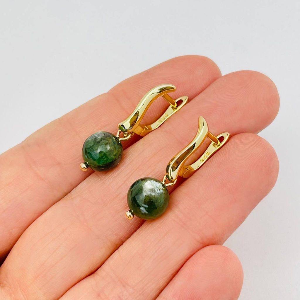 Серьги из Лепидолита "Мусковит"