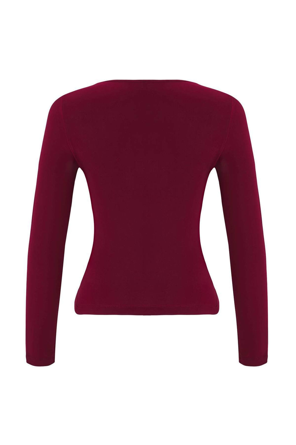 Bordo Aksesuar ve Cut Out Detayl? Vucuda Oturan Esnek Orme Bluz TWOAW26BZ00087 - Trendyolmilla фото 6