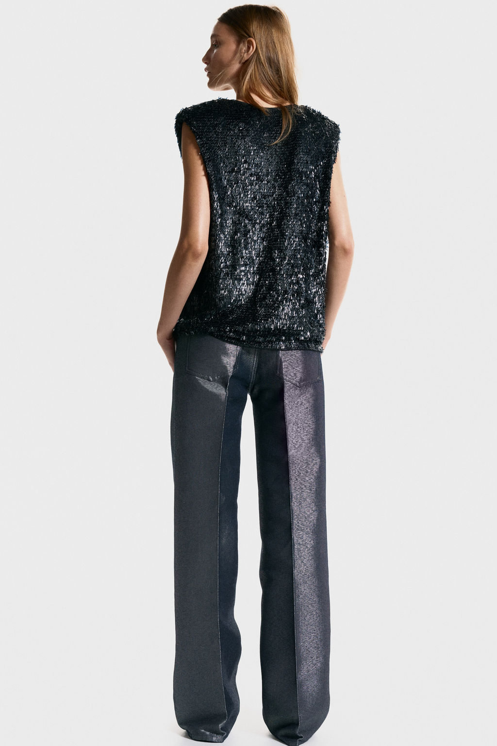 Top de lentejuelas con hombreras - H&m фото 4