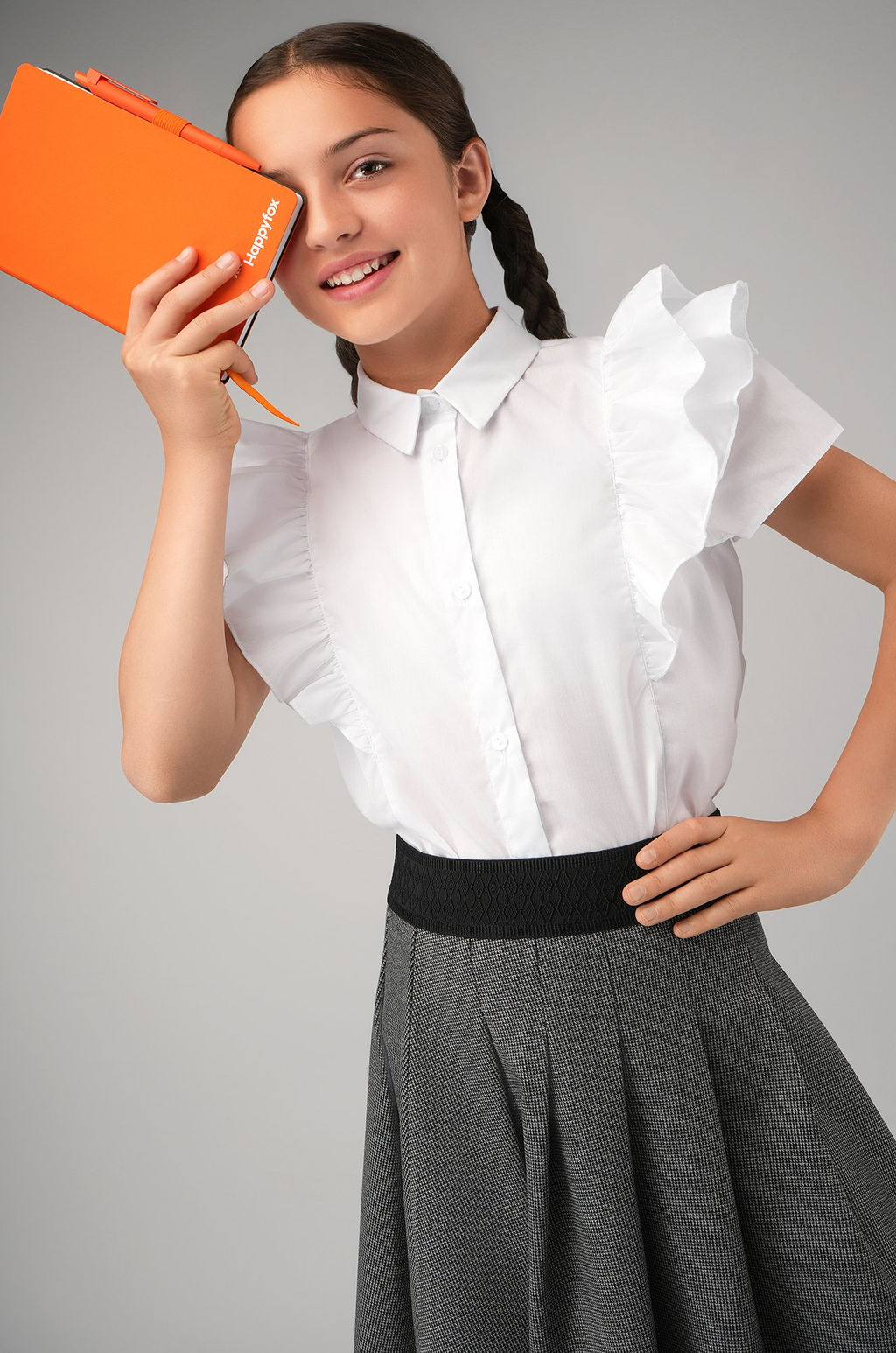 Нарядная блузка для девочки с коротким рукавом Happyfox