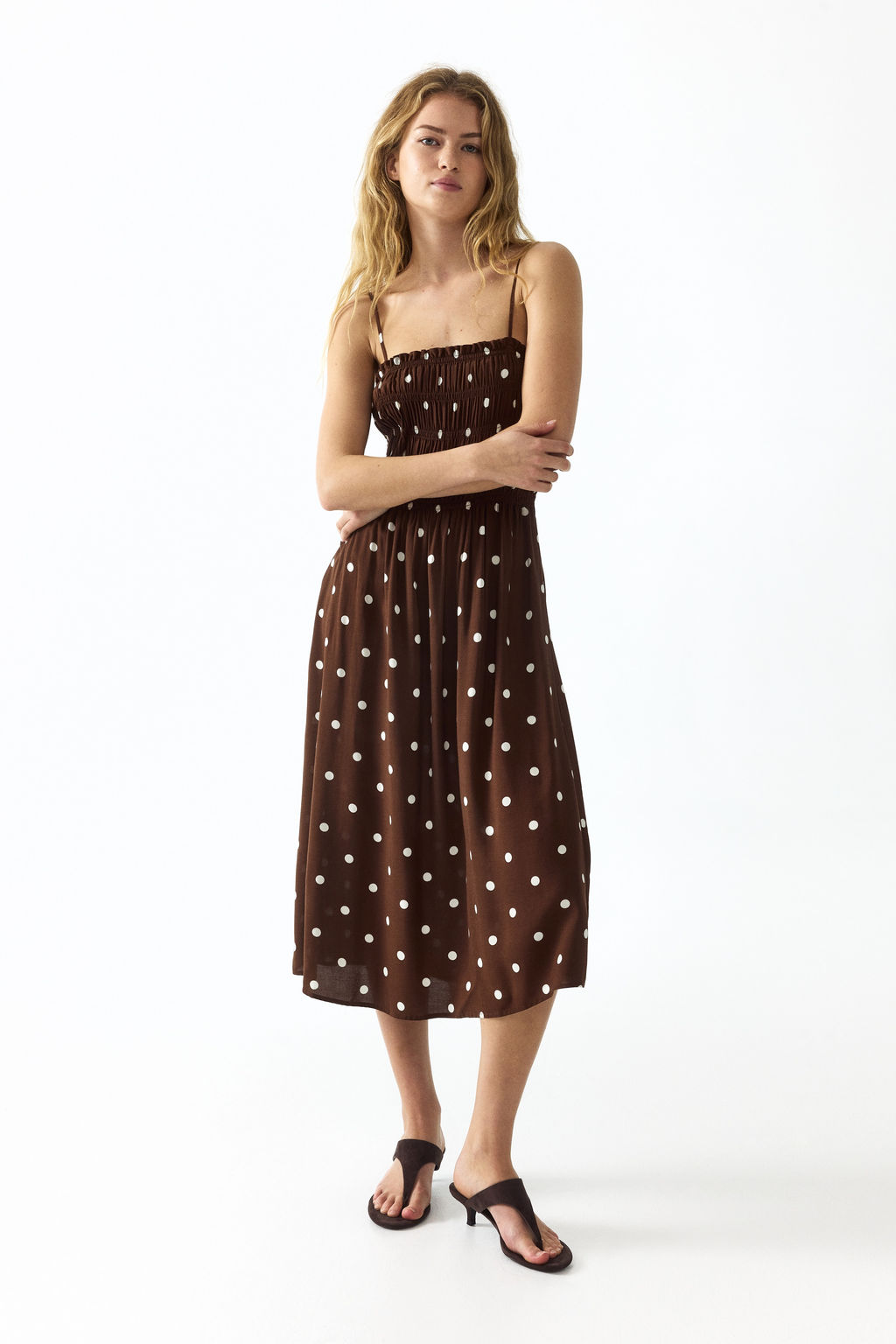 Smocked strappy dress - H&m фото 6