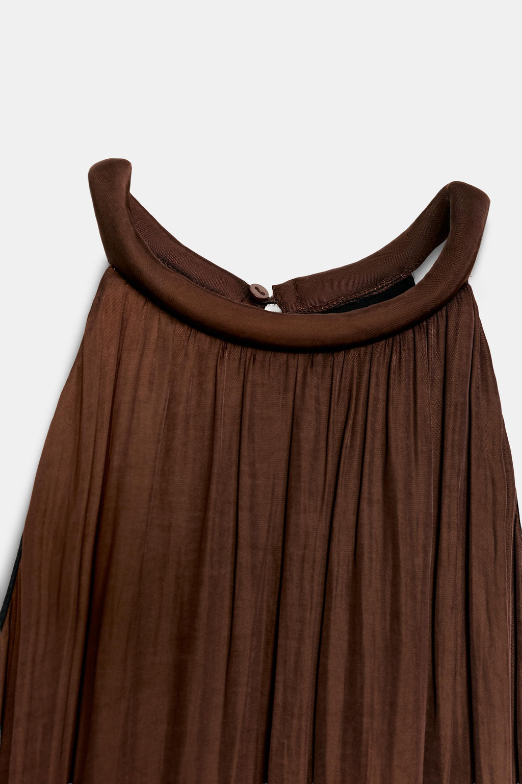 VESTIDO MIDI ASIM?TRICO SATINADO / Marr?n - Zara фото 8