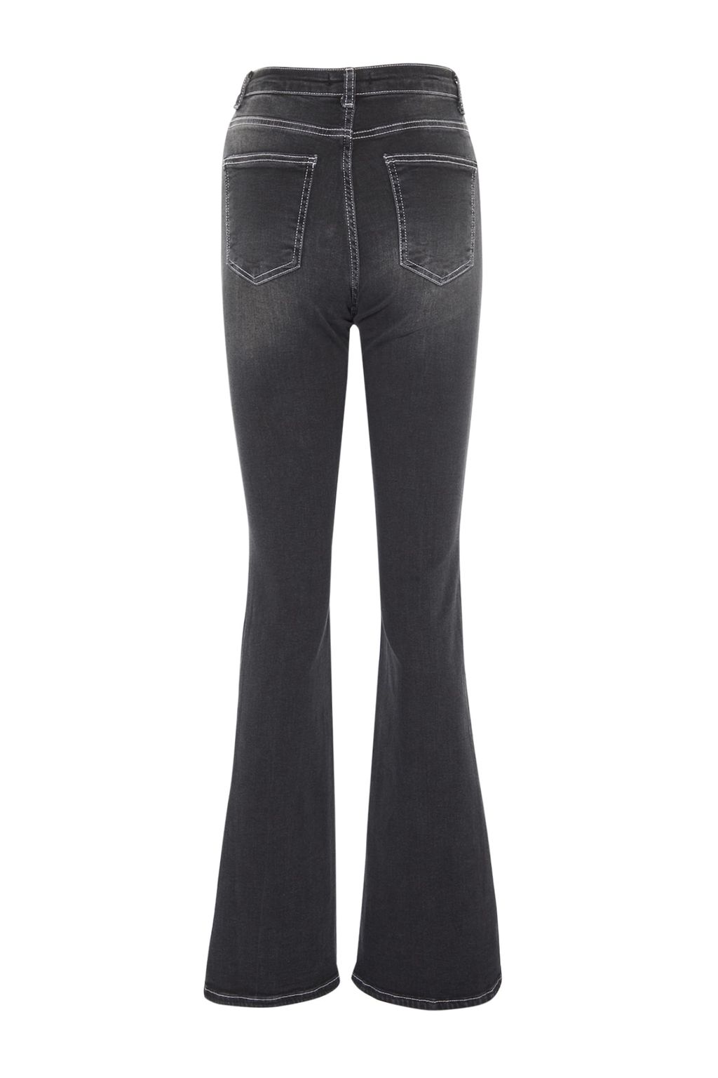 TRENDYOLMILLA Siyah Kontrast Dikisli Yuksek Bel Flare Jeans TWOSS22JE0460  фото 8
