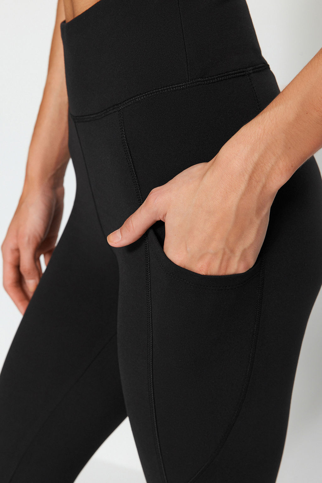 Siyah F?rcal? Soft Kumas Reflektor Bask?l? Ispanyol Paca Yoga Orme Spor Tayt THMAW24TY00066