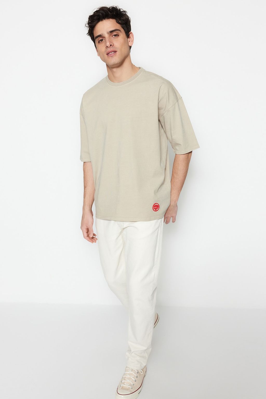 TRENDYOL MAN Premium Antrasit Oversize/Genis Kesim Soluk Efektli %100 Pamuklu T-Shirt TMNSS23TS00153 - Trendyolmilla фото 10