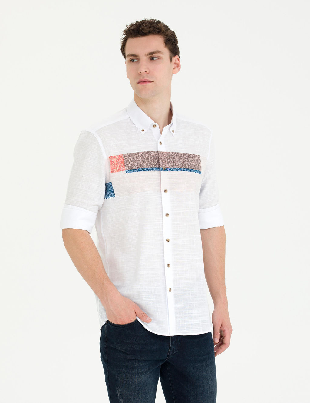 Pembe Regular Fit Uzun Kollu G_mlek - Pierre cardin фото 3