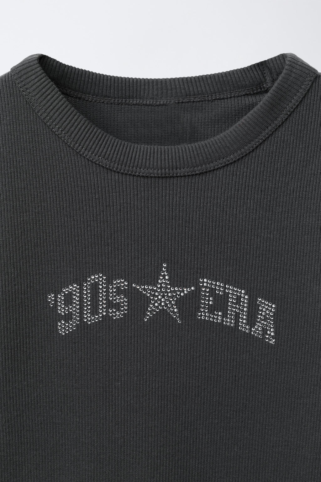LONG RIBBED DRESS WITH RHINESTONE TEXT - Zara фото 3