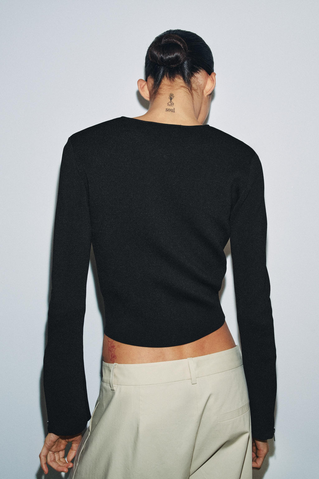 CHAQUETA PUNTO CREMALLERAS / Negro - Zara фото 3