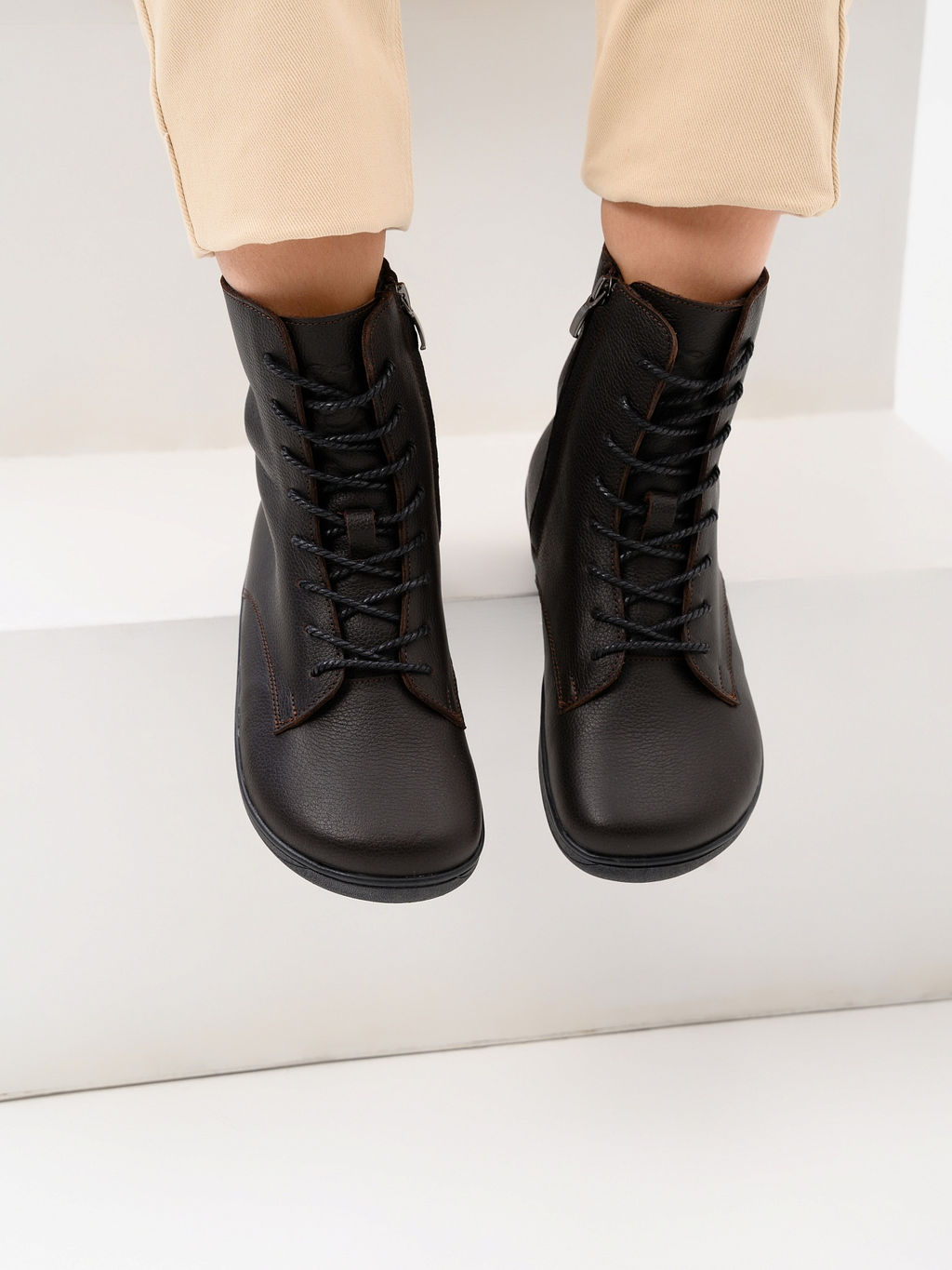 Босоногие ботинки 351.NATAbl.Темно-коричневый оттима/шерсть