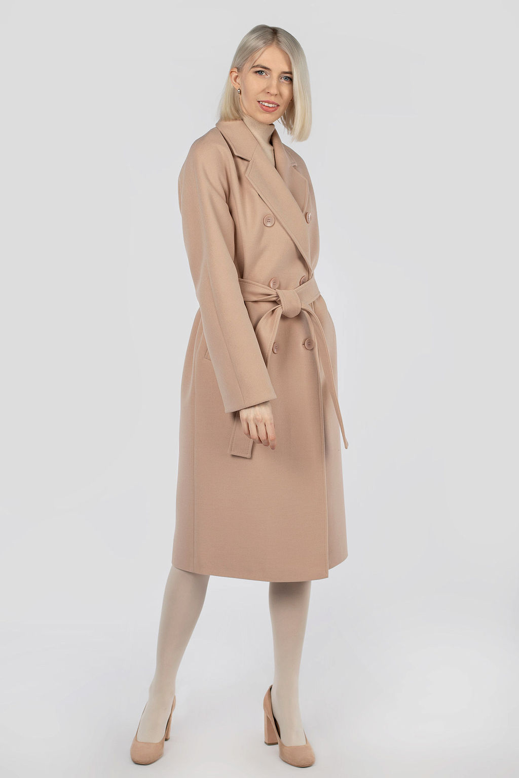 Пальто женское демисезонное (пояс) - El podio фото 11