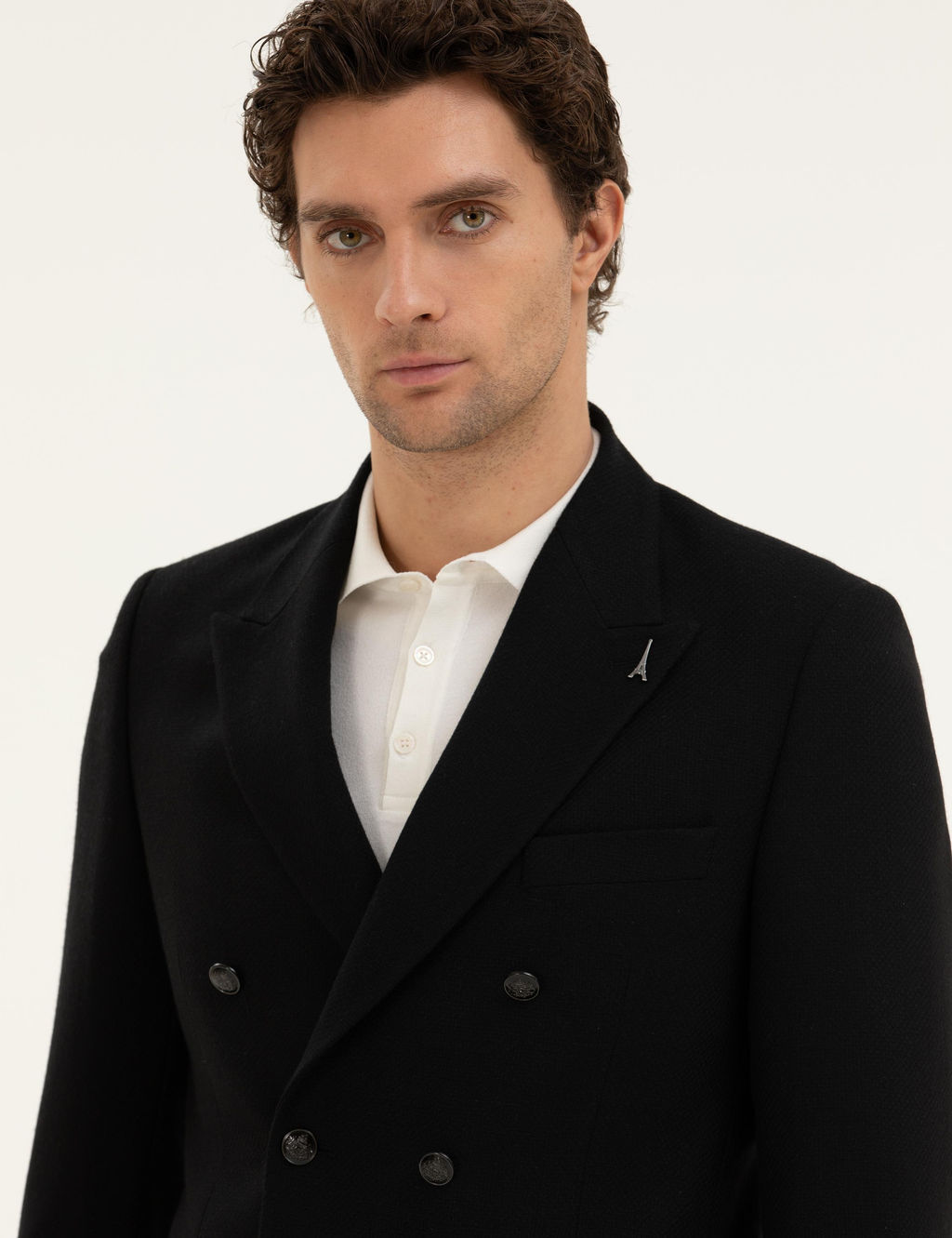 Черная приталенная куртка из смесовой шерсти - Cacharel фото 2