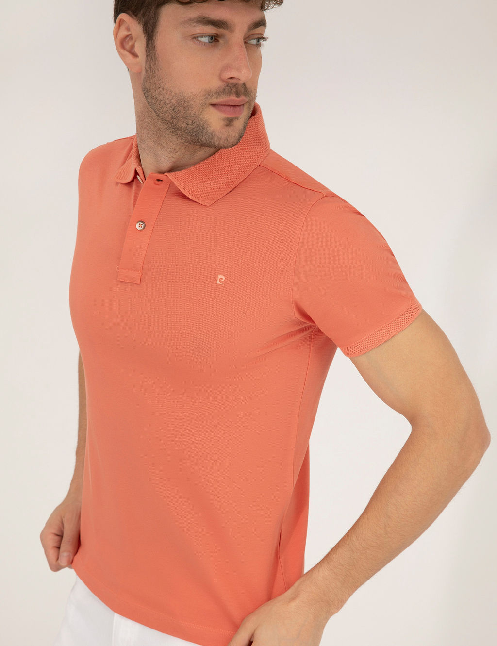 Pembe Slim Fit Polo Yaka Merserize Ti__rt