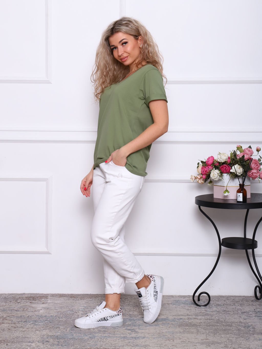 Футболка женская 6-192а (оливковый)