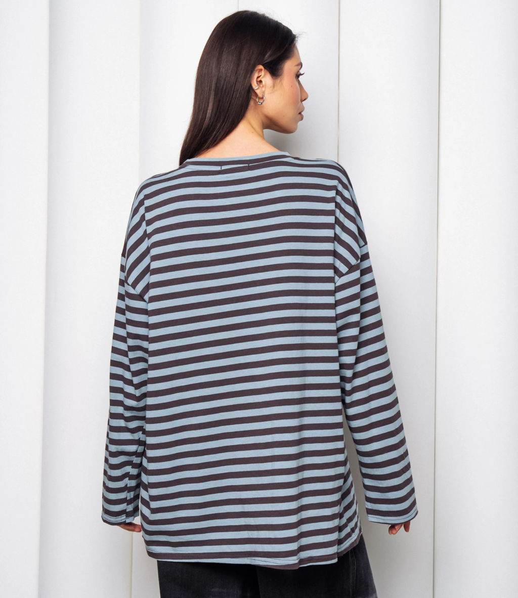 Лонгслив #КТ3045, коричневый, ментоловый - Dommod фото 3