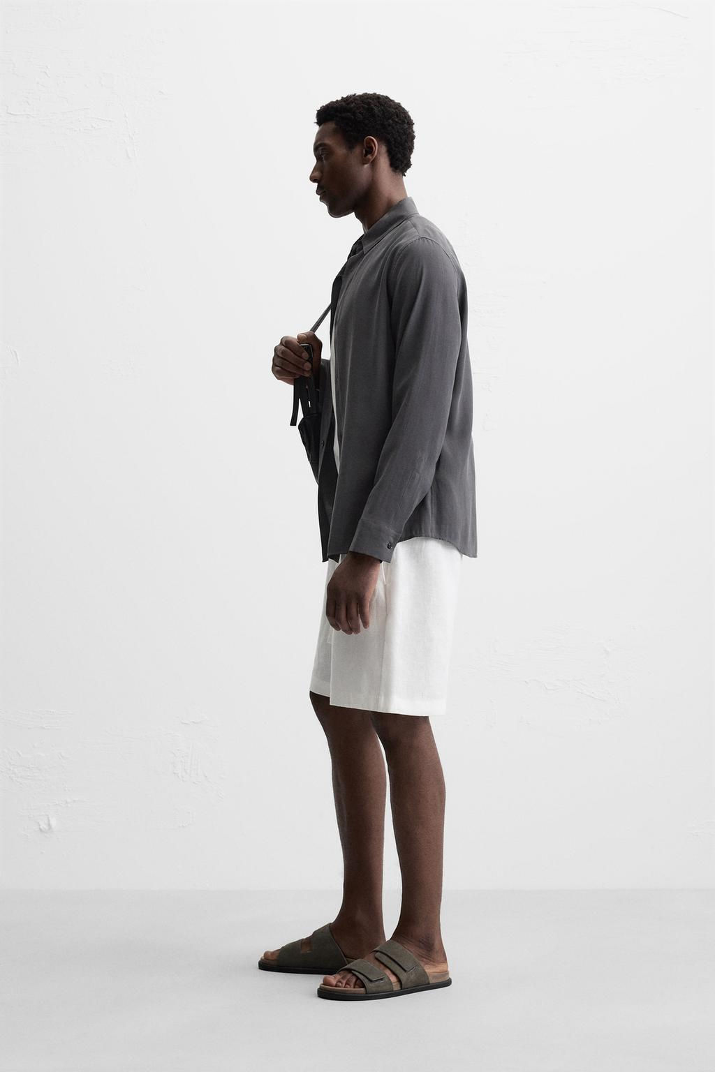 100% LINEN BERMUDA SHORTS - Zara фото 13
